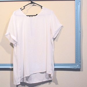 White blouse with back zipper